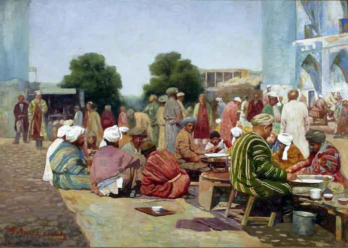 Vasily Vereshchagin Bazaar France oil painting art